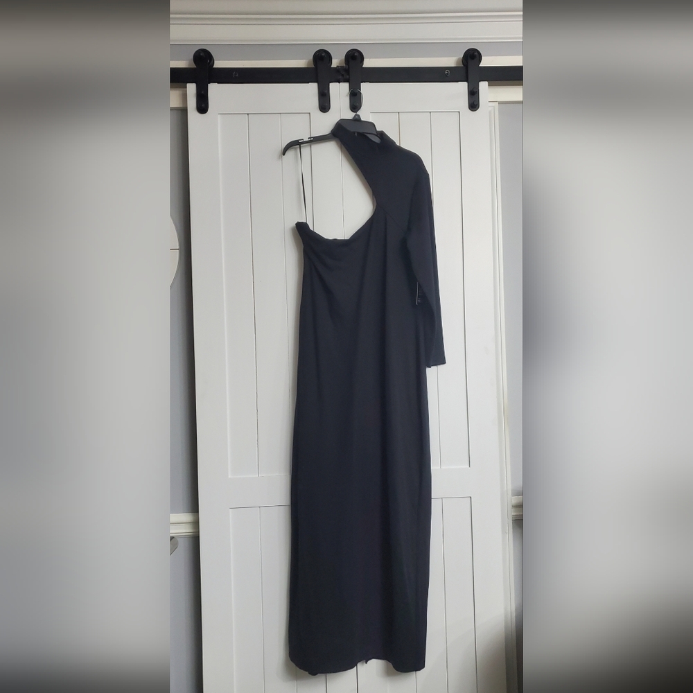 Express Women Asymmetrical Mock Neck One Shoulder Maxi Sheath Dress. NEW!